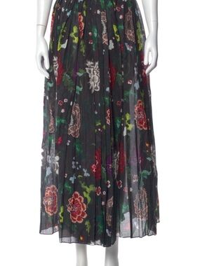 Adam Lippes Black Floral Skirt